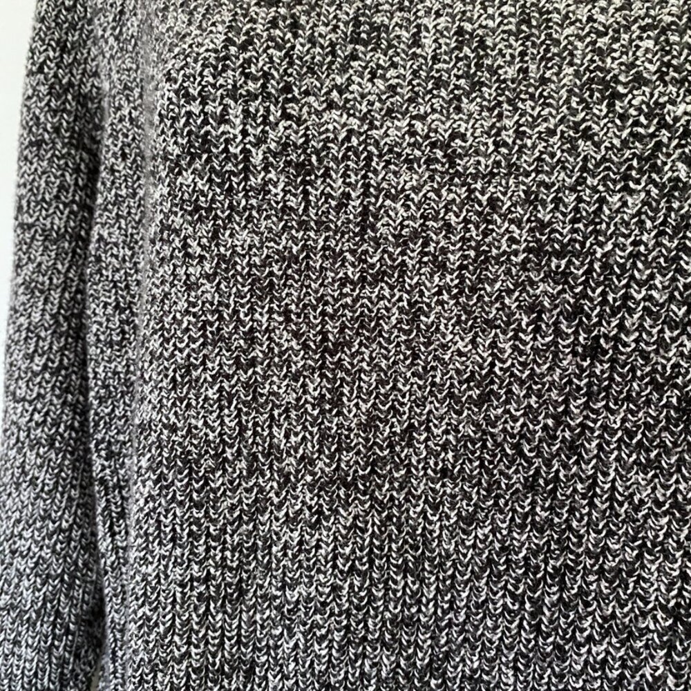 Chunky Black/White Speckled Pullover | Kodiak-Style Cuff Sweater | Relaxed Fit - Picture 6 of 13